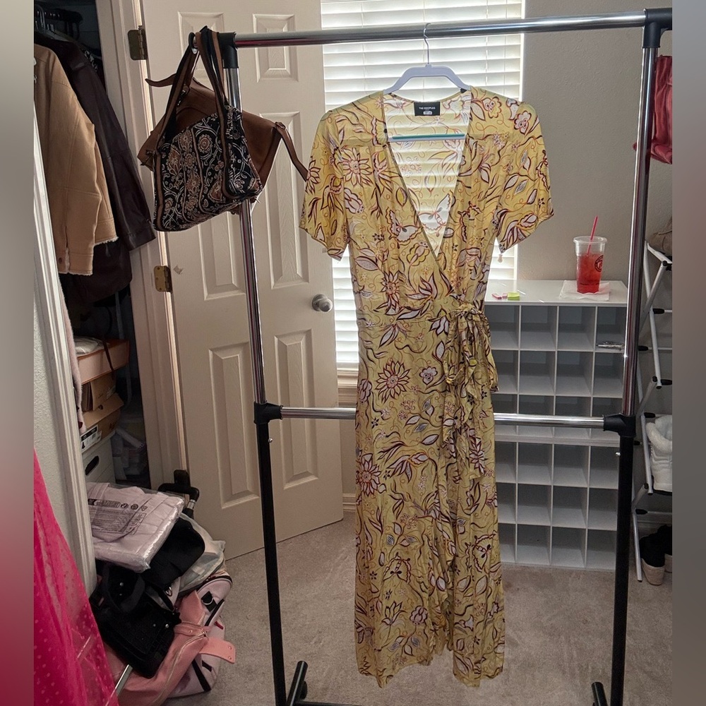 The Kooples Floral Yellow Wrap Dress Size 3